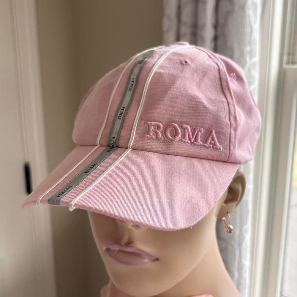 y2k 2000s pink roma hat‎ embroidered baseball cap soft girl 2000s
